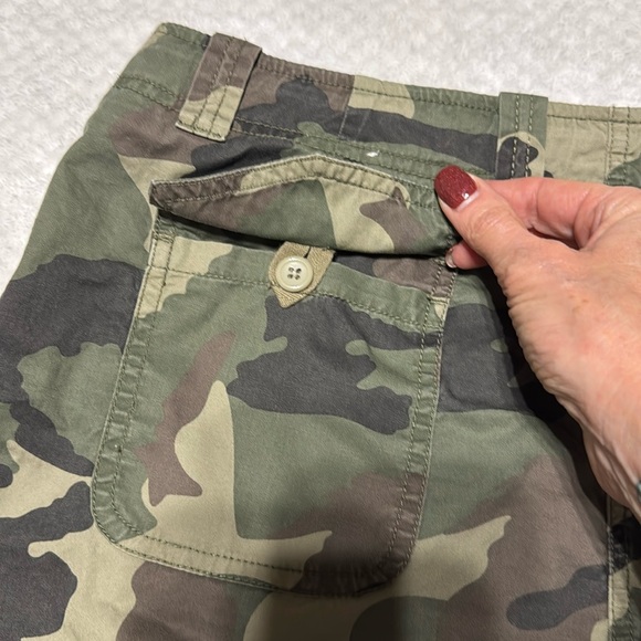 Natural Reflections Camouflage Midi Skirt Green and Brown Pockets Size 10 - Picture 3 of 15